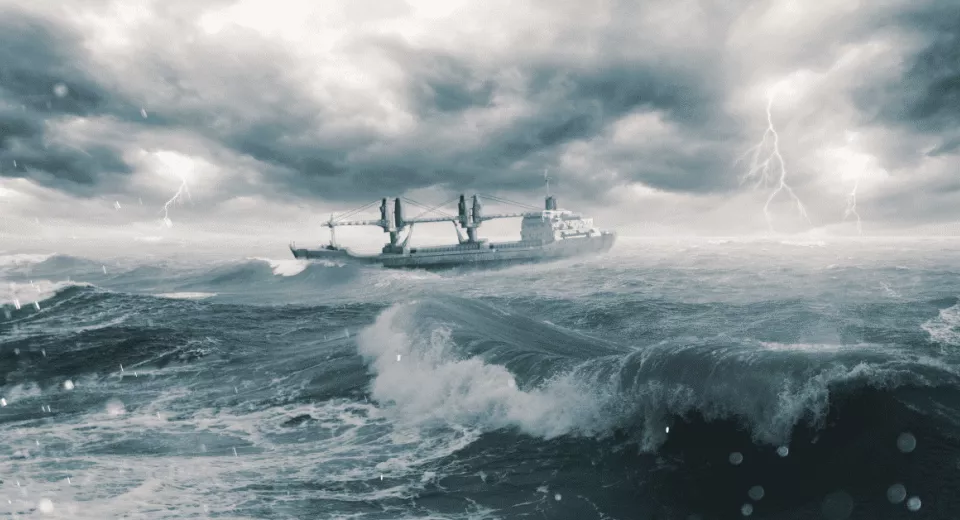 Storm op zee schip