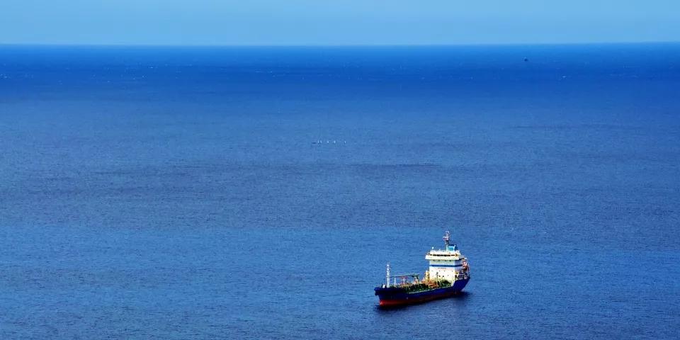 containerschip schip op zee