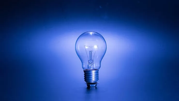 blauwe lamp