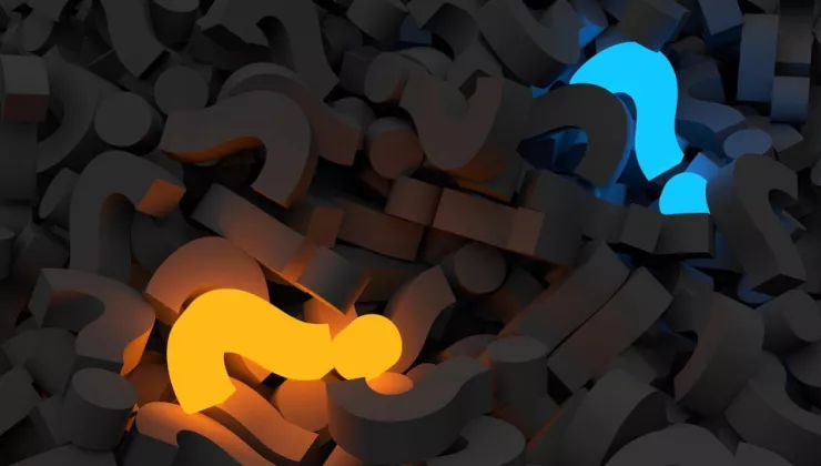 glowing question marks